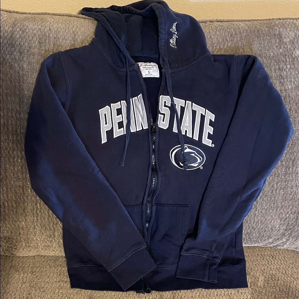 Navy Blue Penn State zip up Hoodie adult S